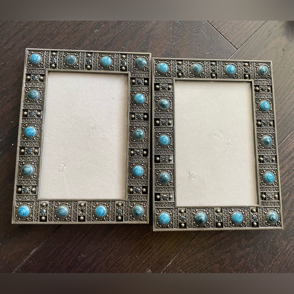 2 for $10 Set of Bohemian metal jewel photo frames - Picture 1 of 1